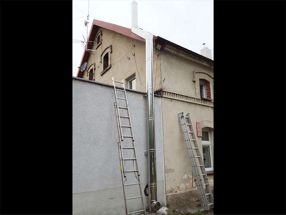 montaż zewnętrznych przewodów kominowych